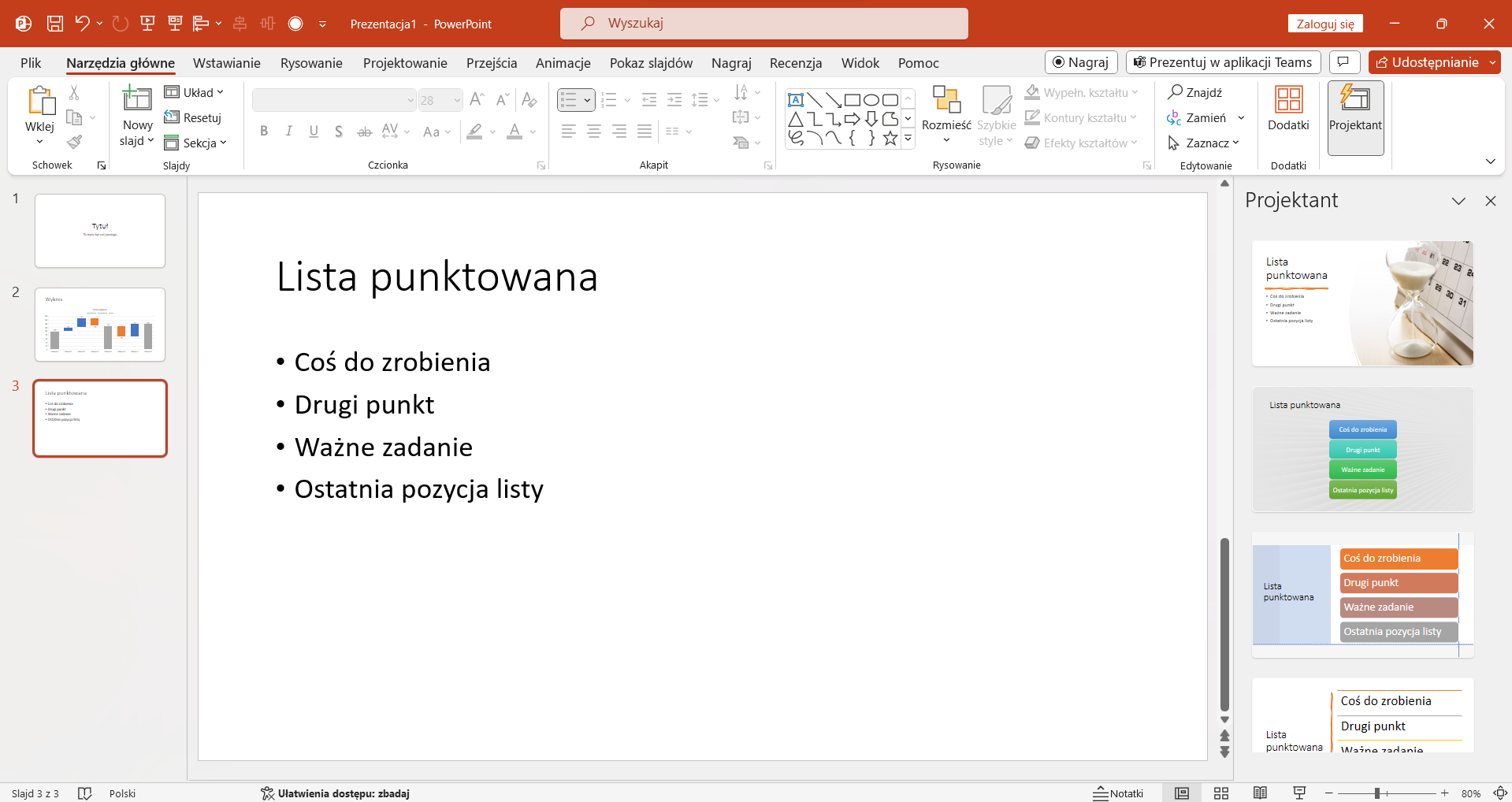Projektant programu Microsoft PowerPoint dobrze konwertuje listy punktowane | Kultura Języka