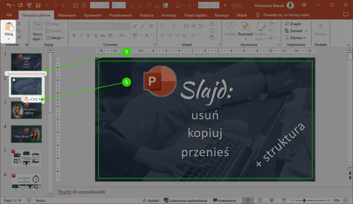 Kopiowanie slajdów między prezentacjami programu Microsoft PowerPoint | Kultura Języka